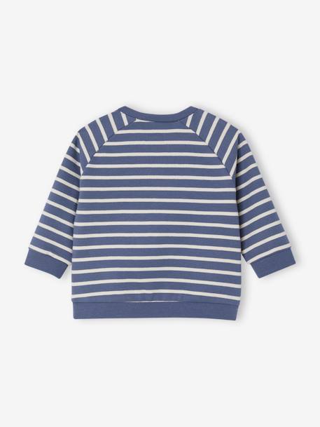 Sweat bébé en molleton rayé bleu+rayé vert+tomette+vert sapin 2 - vertbaudet enfant 