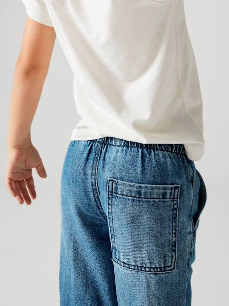 Jean garçon large facile à enfiler denim black+denim bleached+denim brut+gris+stone 41 - vertbaudet enfant 