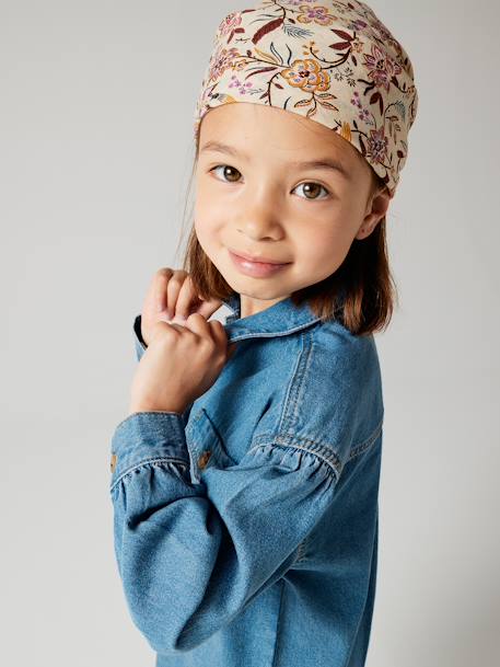 Vêtements bébé et enfants à personnaliser-Fille-Foulard fleuri personnalisable fille