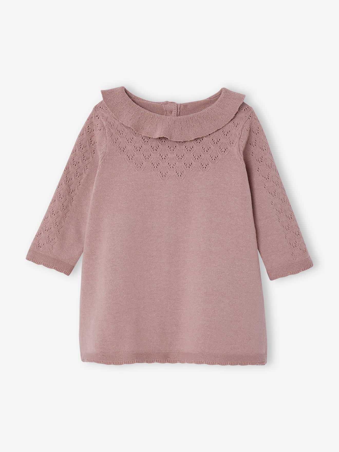 Robe en maille fantaisie bébé violet