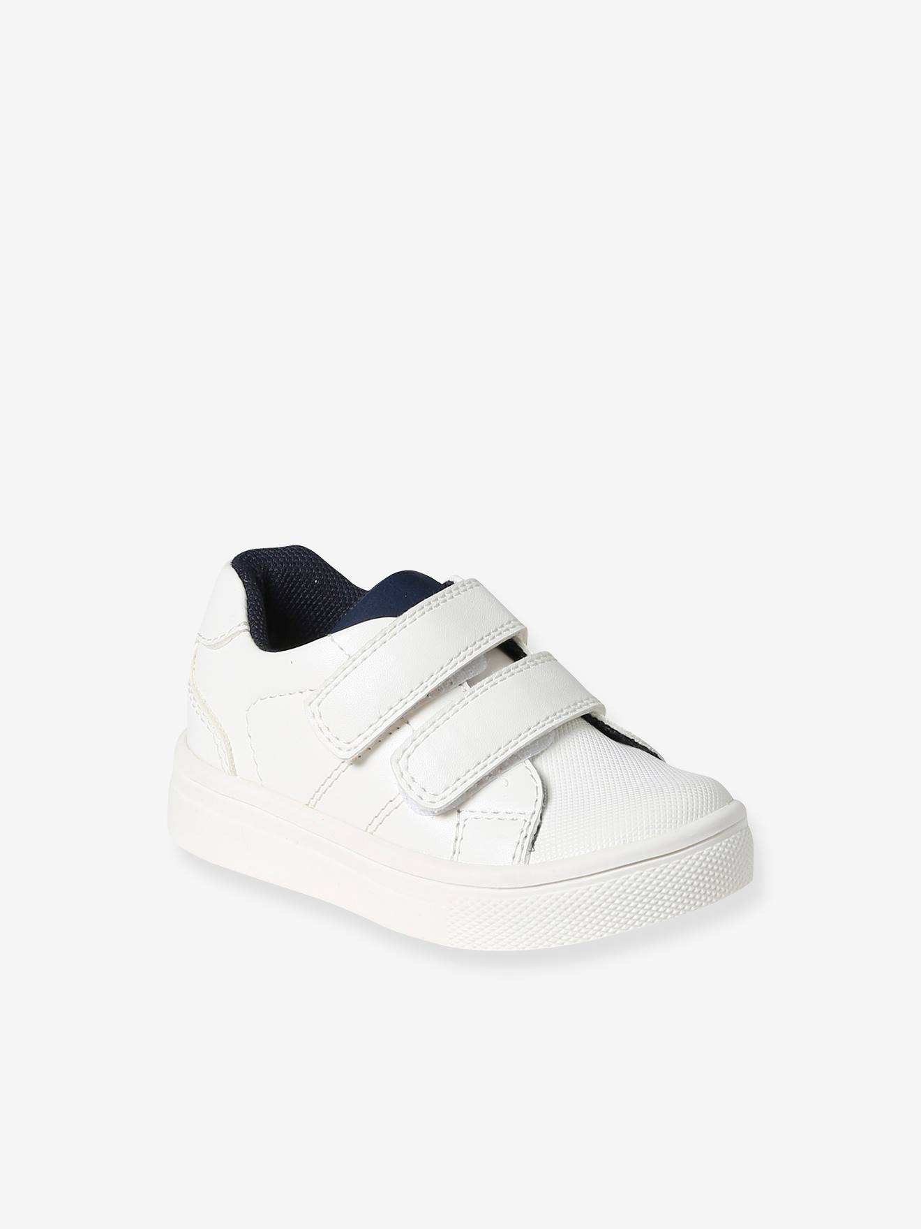 Baskets scratchées bébé blanc