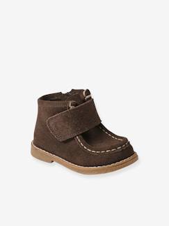 Chaussures-Bottines bébé cuir scratchées et zippées 