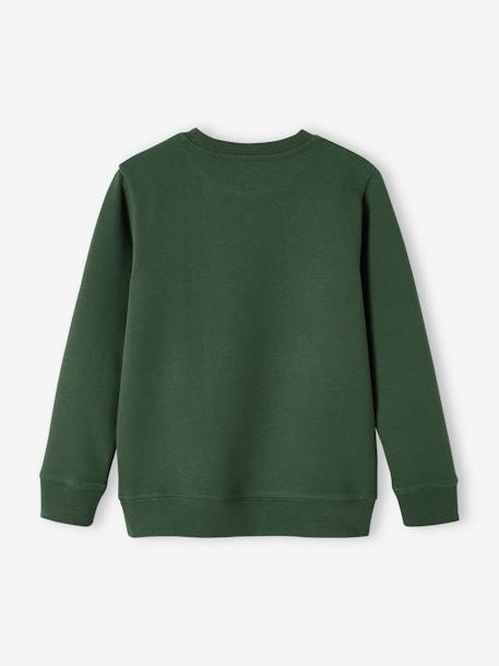 Sweat Basics motifs graphiques garçon blanc chiné+bleu nuit+bordeaux+noix de pécan+vert 30 - vertbaudet enfant 