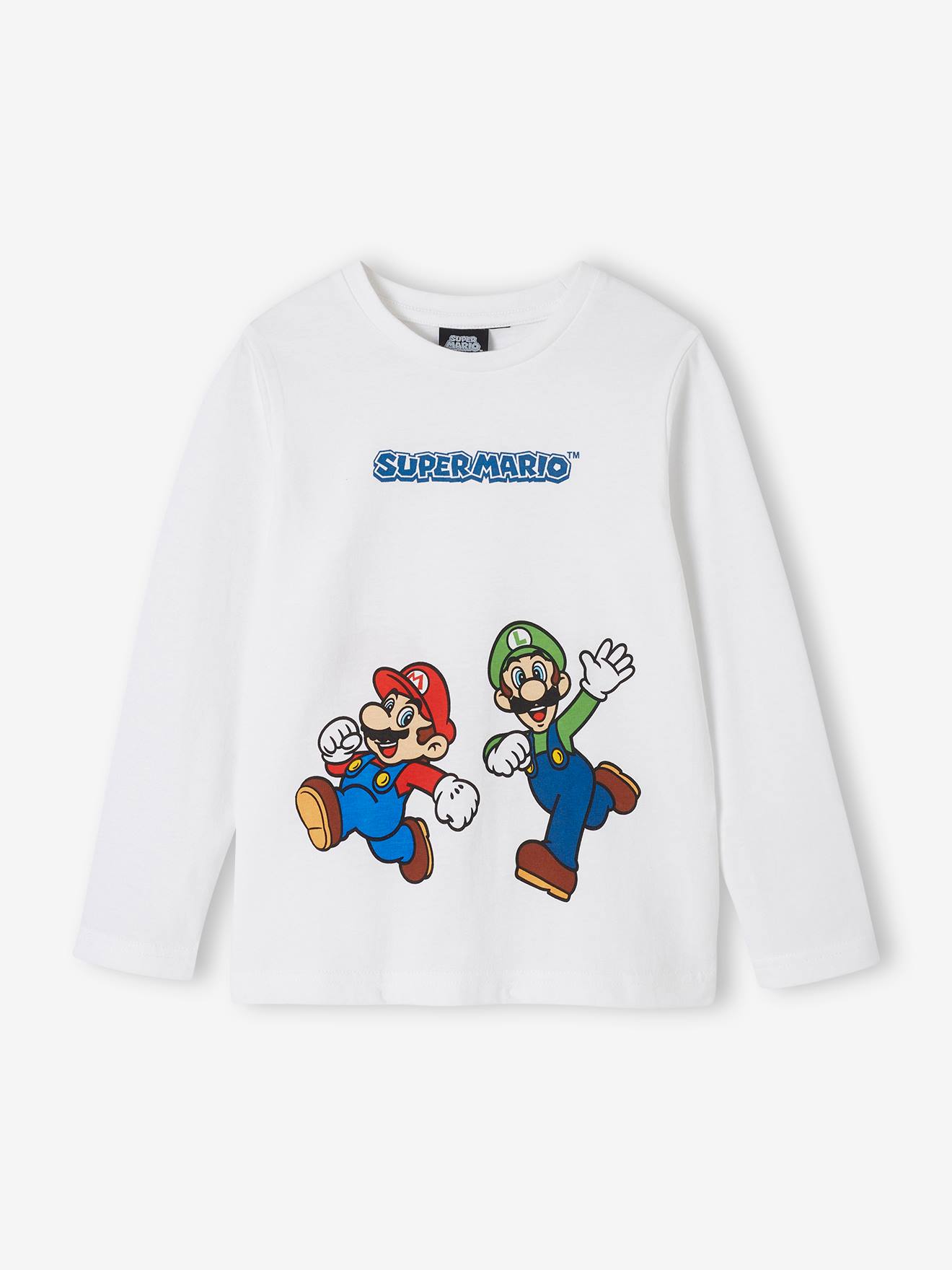 T-shirt manches longues Mario et Luigi® garçon blanc