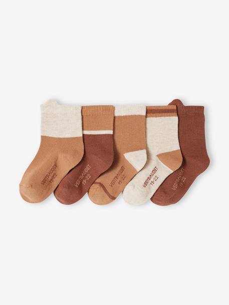 Garçon-Sous-vêtement-Chaussettes-Lot de 5 paires de chaussettes bébé colorblock