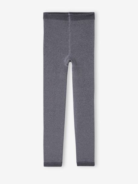 Legging collant fille maille polaire bleu+gris chiné+gris perle+mauve+noir 5 - vertbaudet enfant 