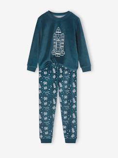 Pyjama garçon velours fusée phosphorescente   - vertbaudet enfant