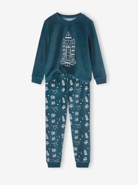 Garçon-Pyjama, surpyjama-Pyjama velours avec fusée phosphorescente garçon