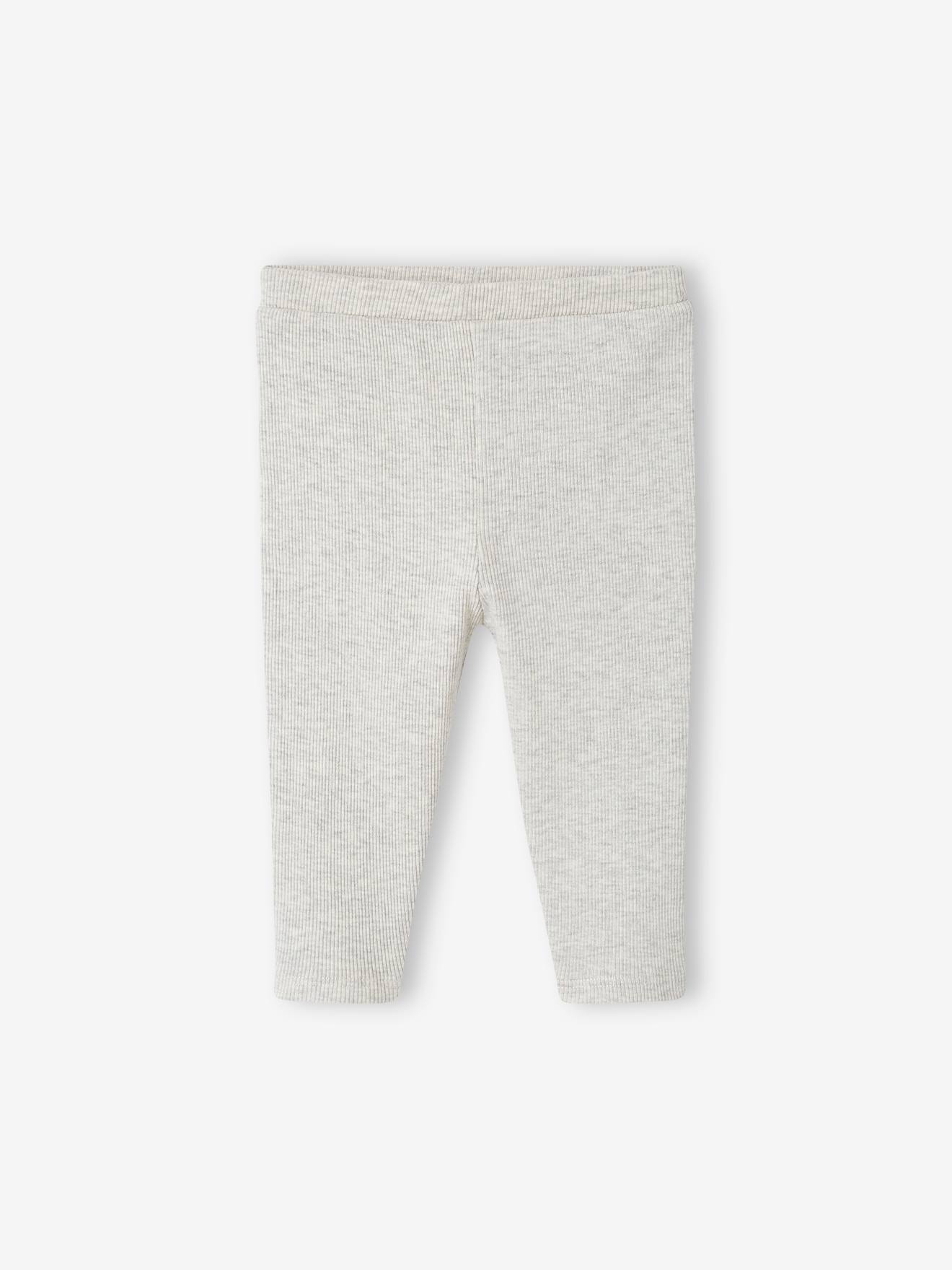 Vertbaudet - Legging bébé en côtes beige chiné