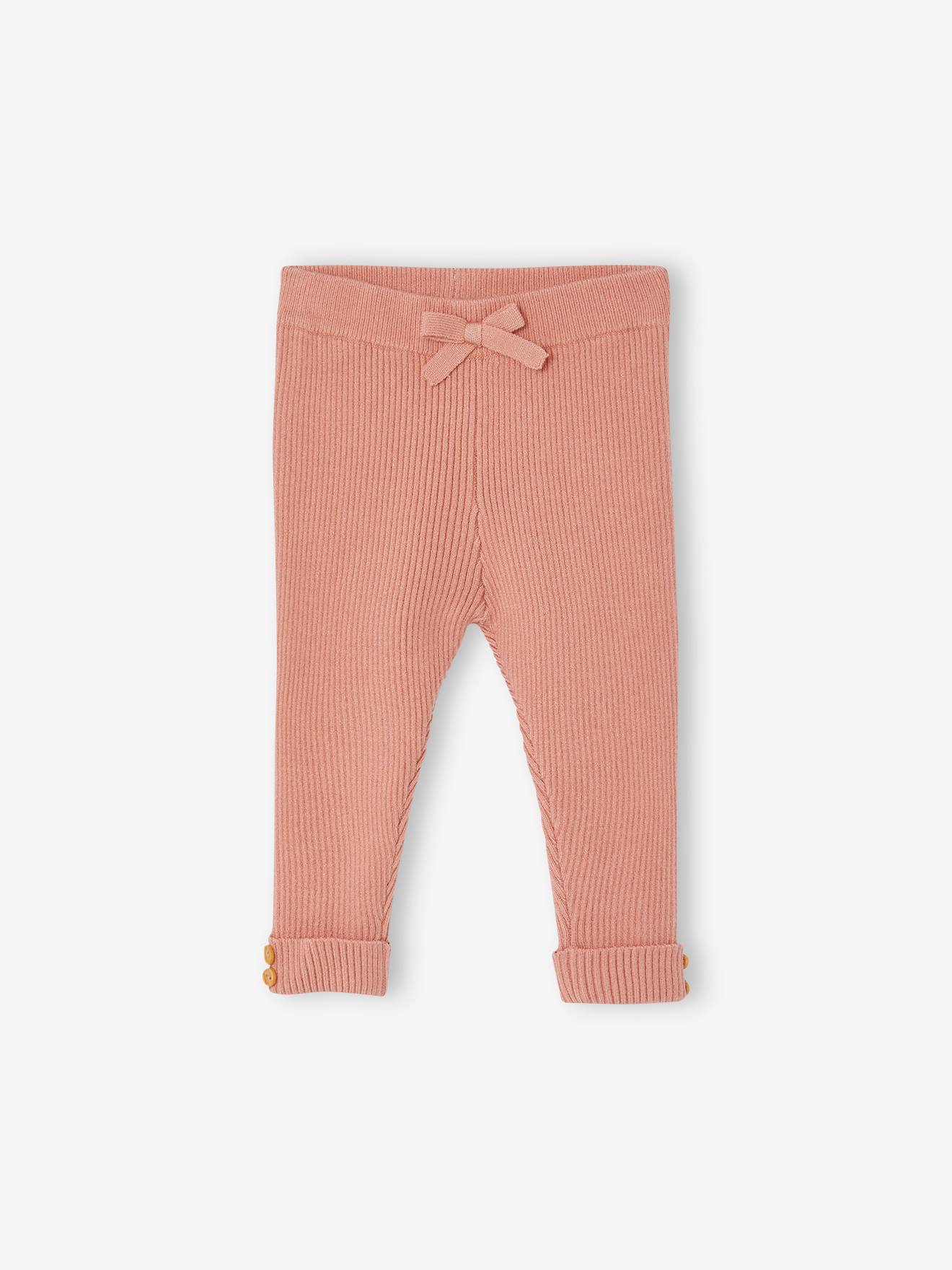 Legging en tricot bébé corail