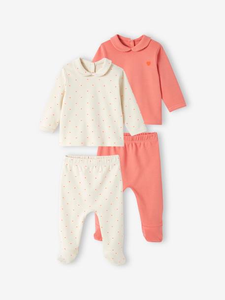 Bébé-Lot de 2 pyjamas coeur bébé en interlock