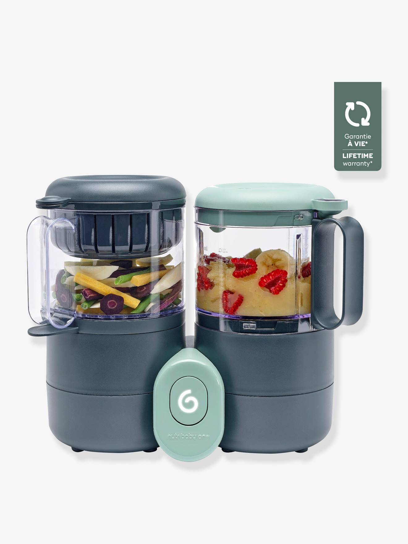 Robot multifonction préparateur culinaire cuiseur et mixeur Nutribaby One noir/gris