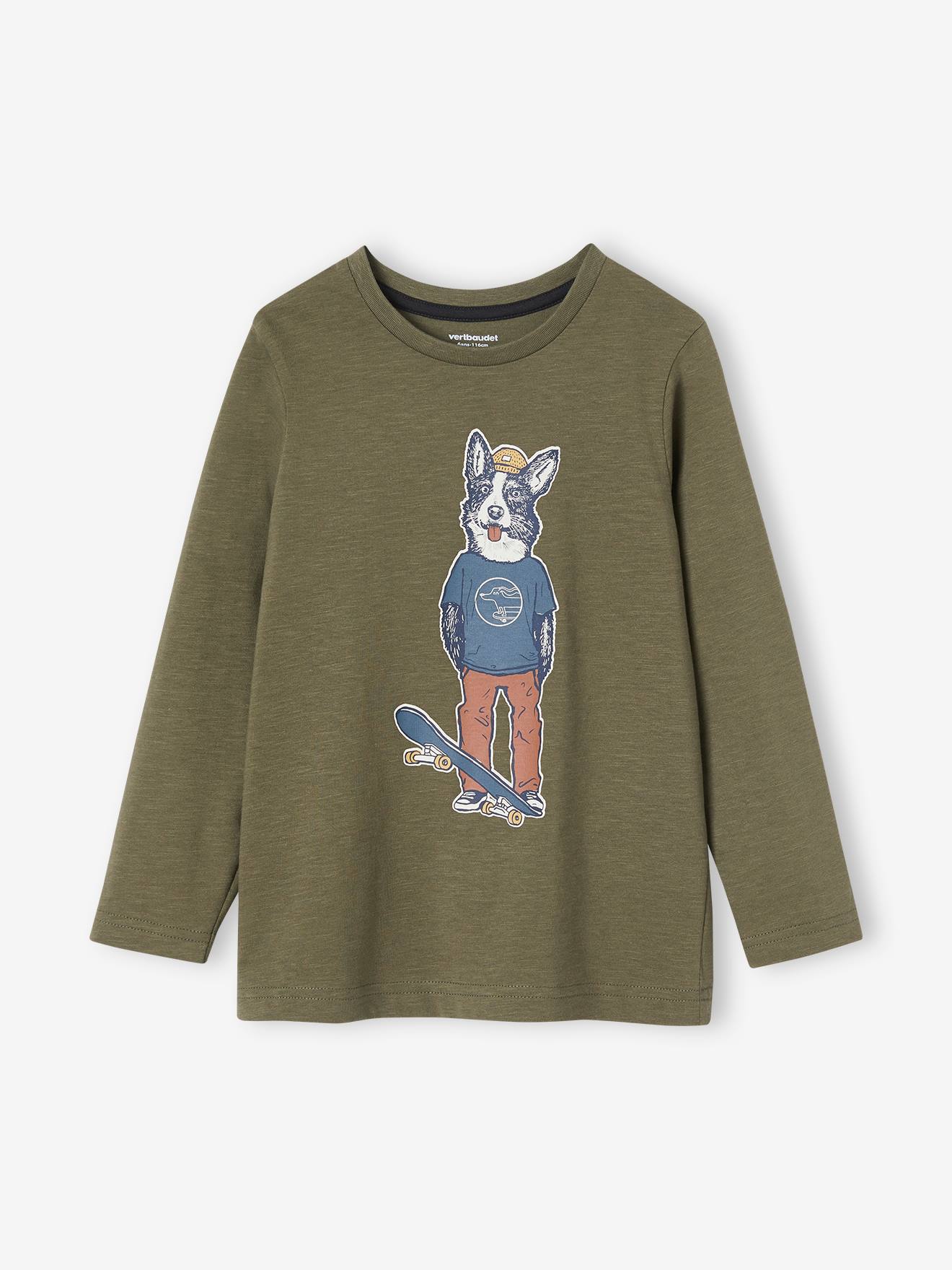 T-shirt imprimé garçon kaki