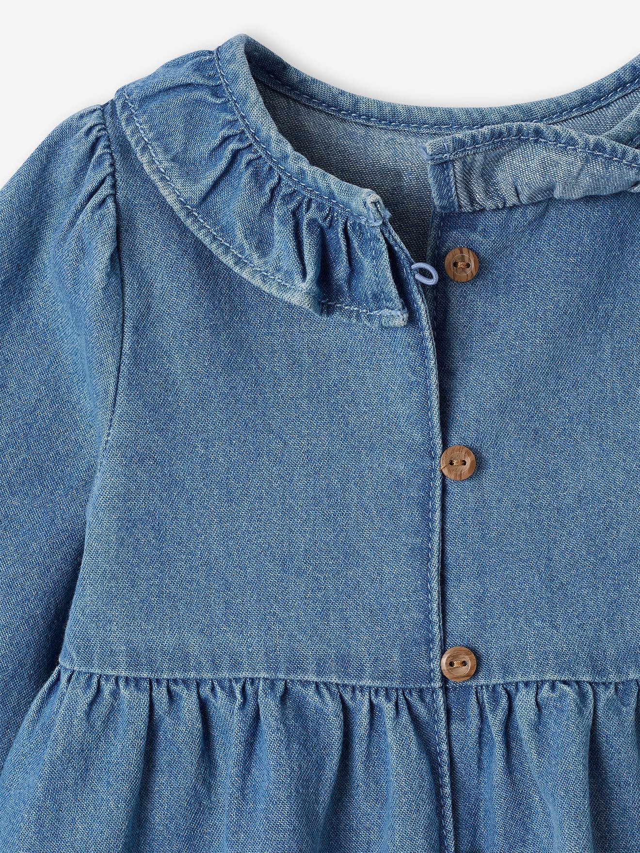 Robe bébé denim col volanté stone (Vertbaudet) - Image 2