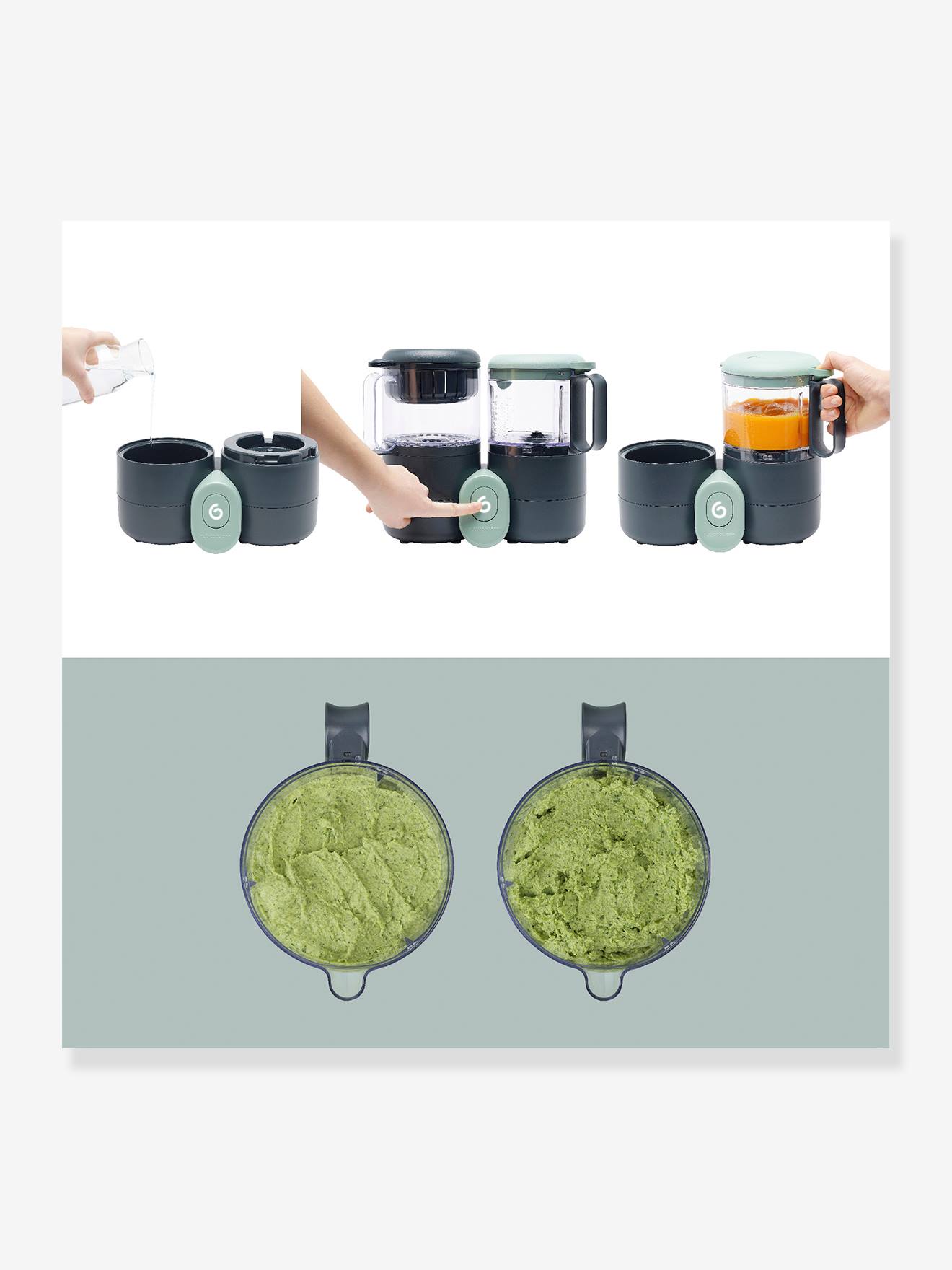 Robot multifonction préparateur culinaire cuiseur et mixeur Nutribaby One noir/gris (Babymoov) - Image 2