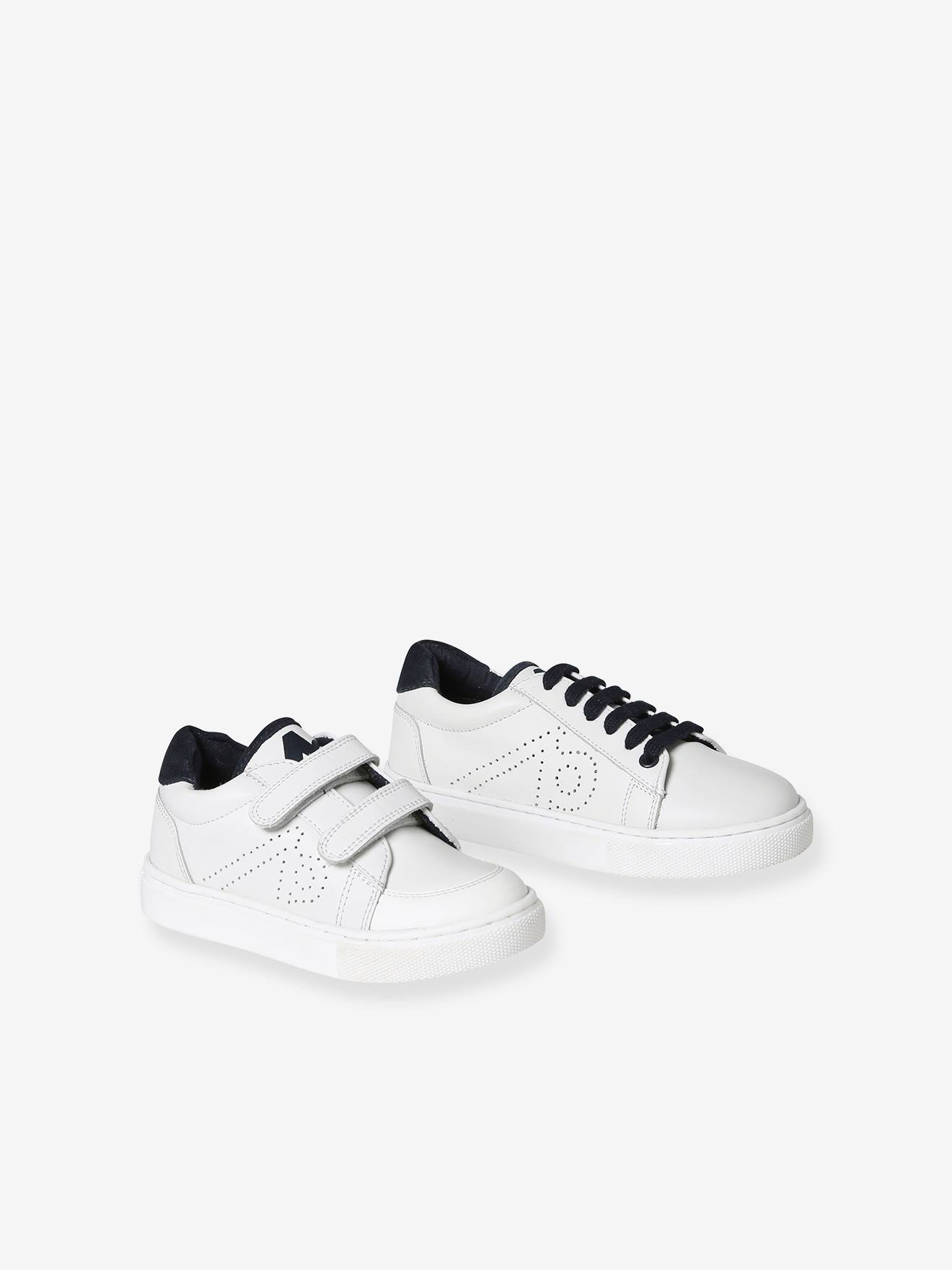 Baskets en cuir enfant blanc