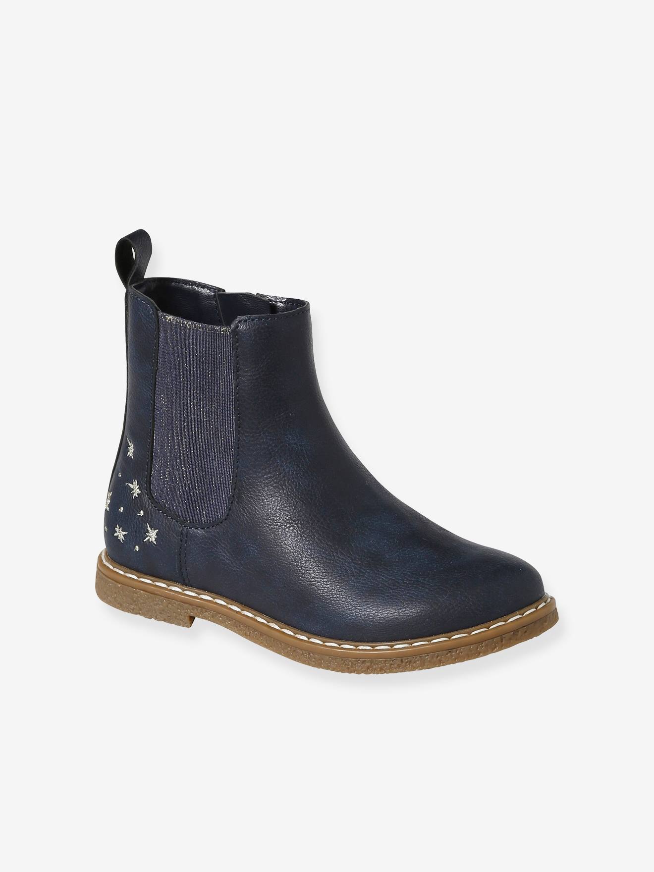 Boots elastiquees et zippees fille collection maternelle bleu Vertbaudet