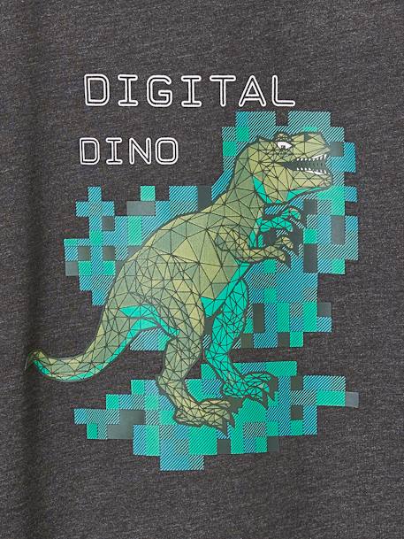 T-shirt digital dino effet pixel en relief garçon gris chiné 4 - vertbaudet enfant 