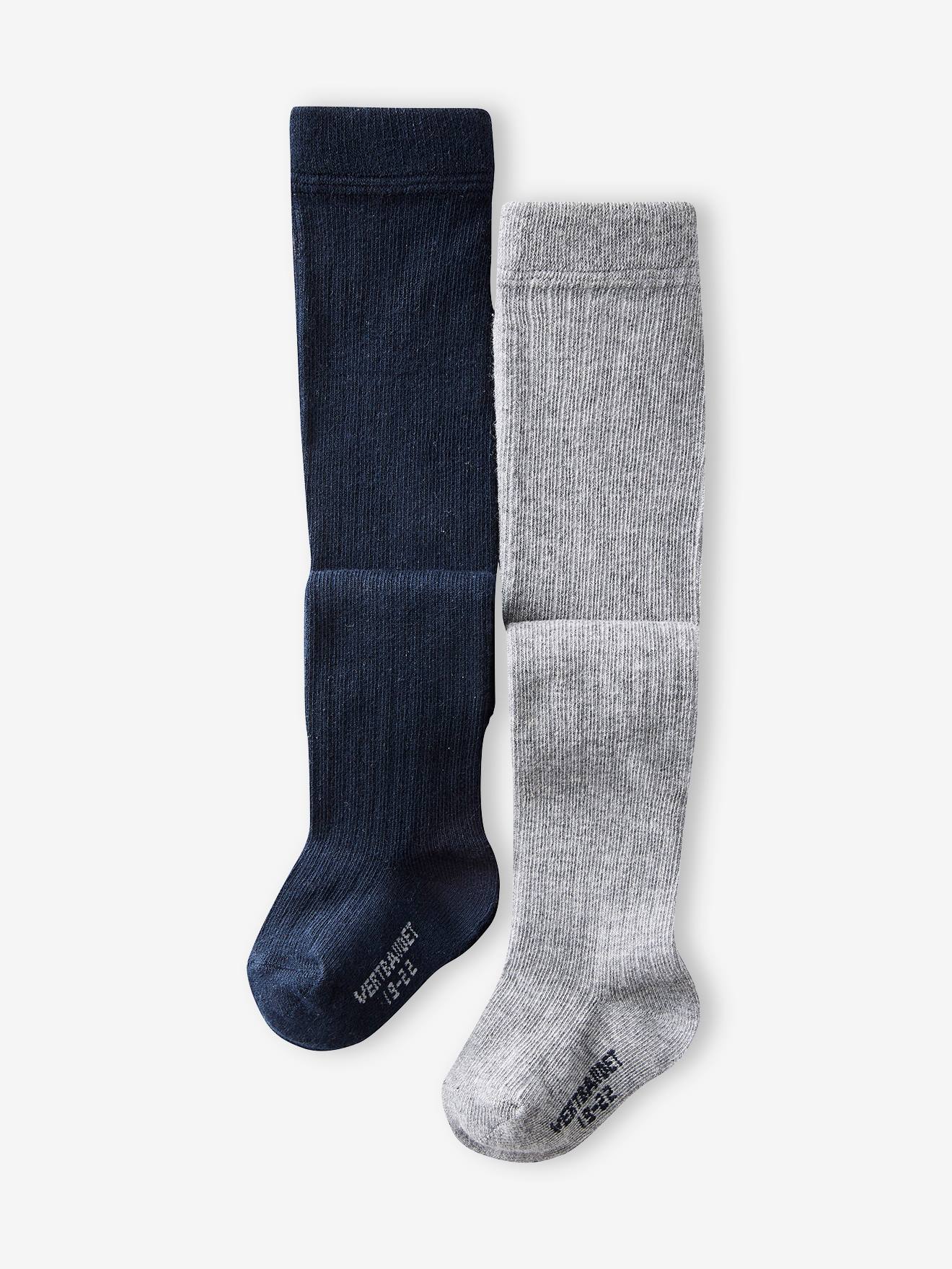 Lot de 2 paires de chaussettes hautes en maille torsadée pour fille