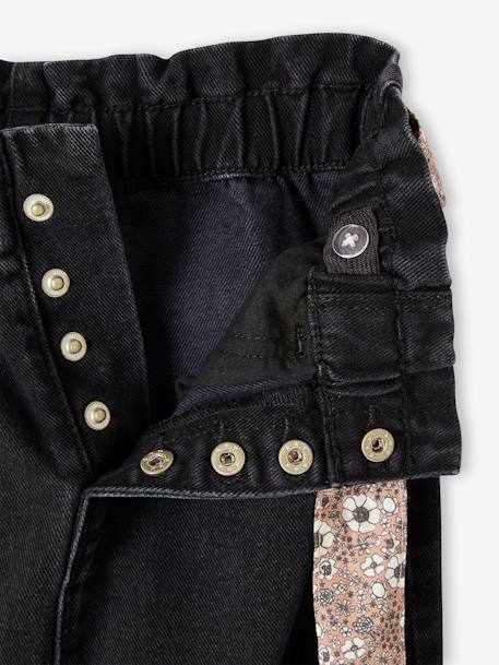 Jean style paperbag et sa ceinture fleurie fille denim black+denim brut+denim gris+stone 4 - vertbaudet enfant 