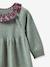 Robe en tricot Bébé col en tissu Liberty CYRILLUS pistache 3 - vertbaudet enfant 