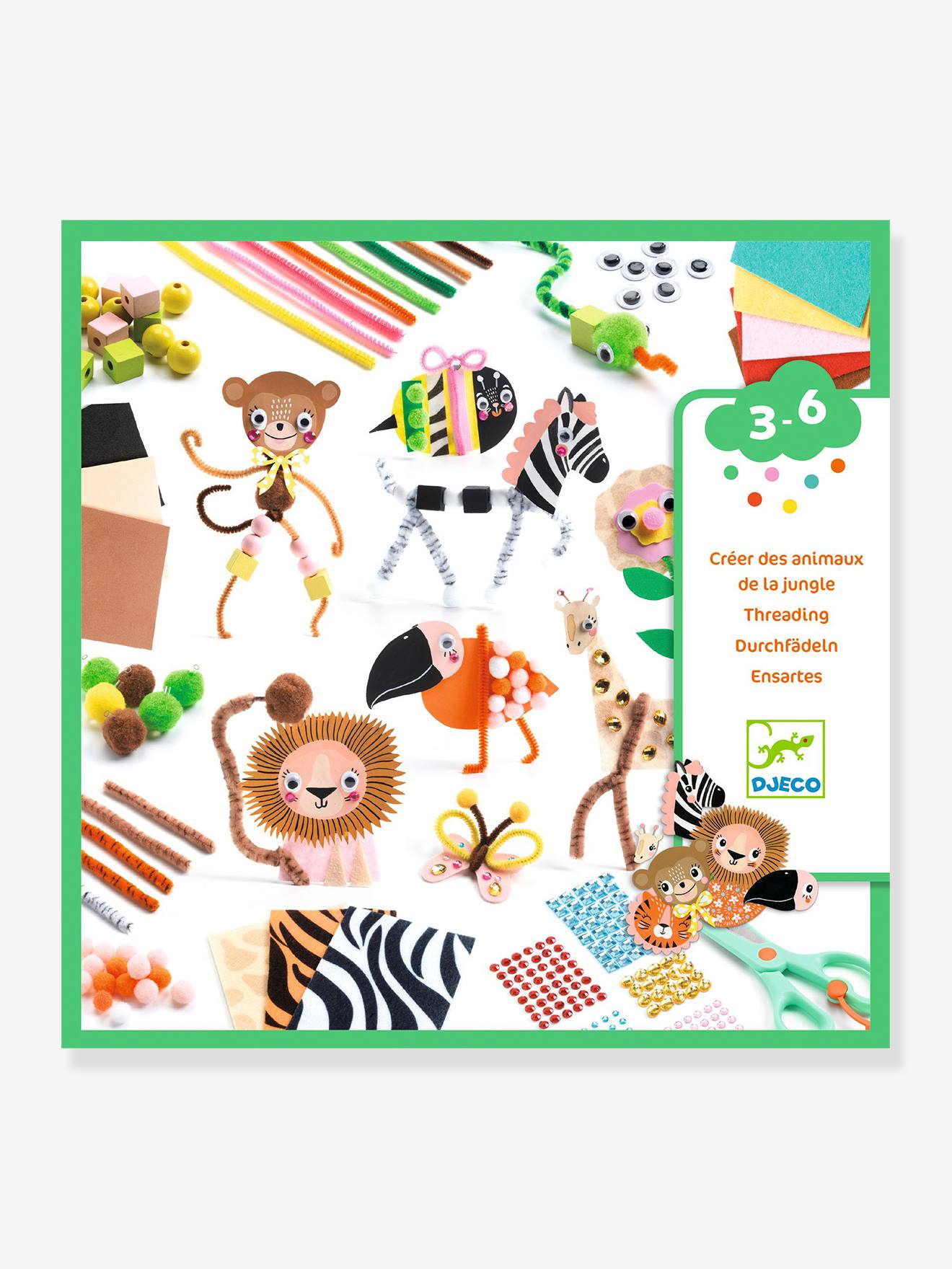 Boîte à créer - Animaux de la jungle - DJECO rose