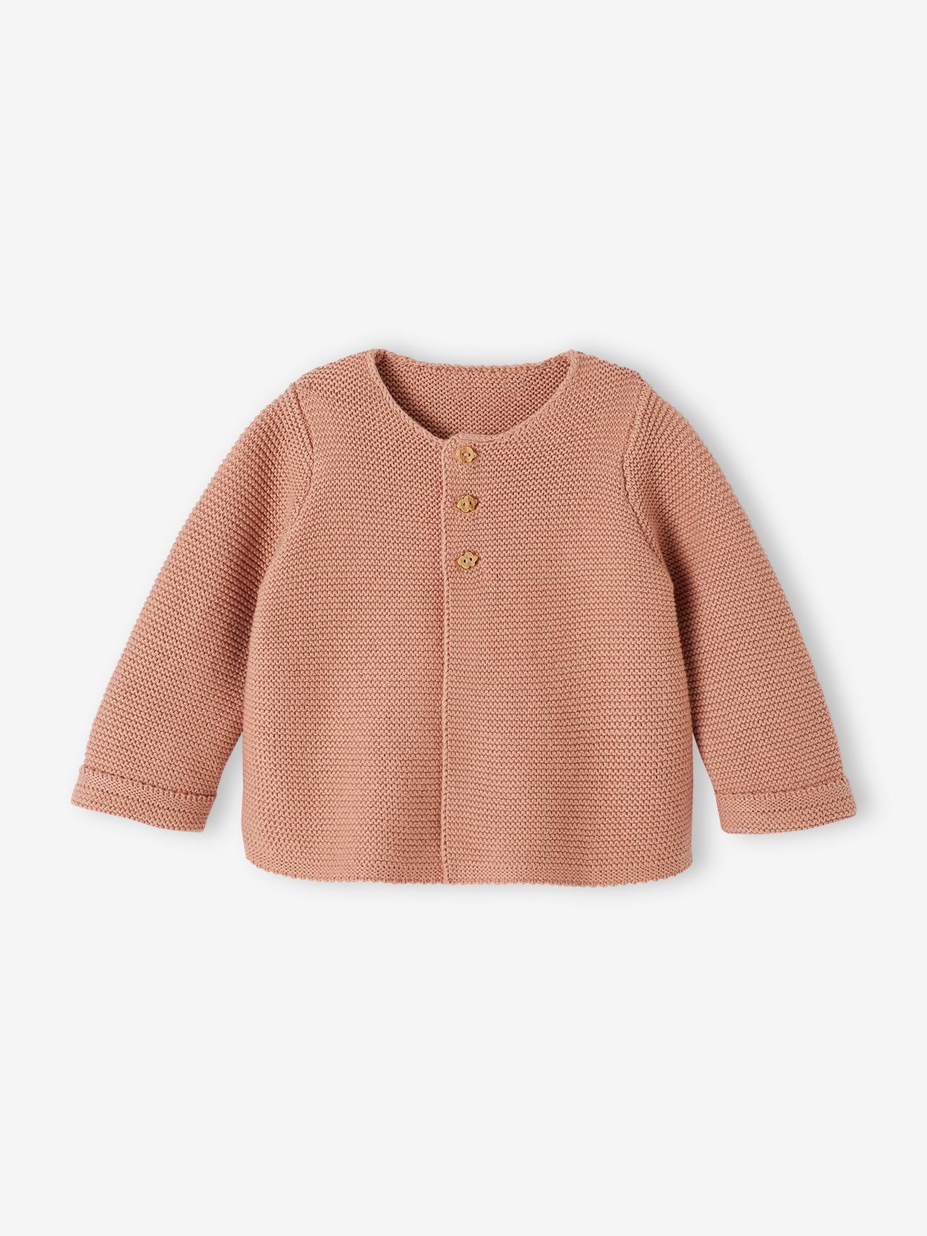 Cardigan en coton bébé fine jauge BASICS cappuccino