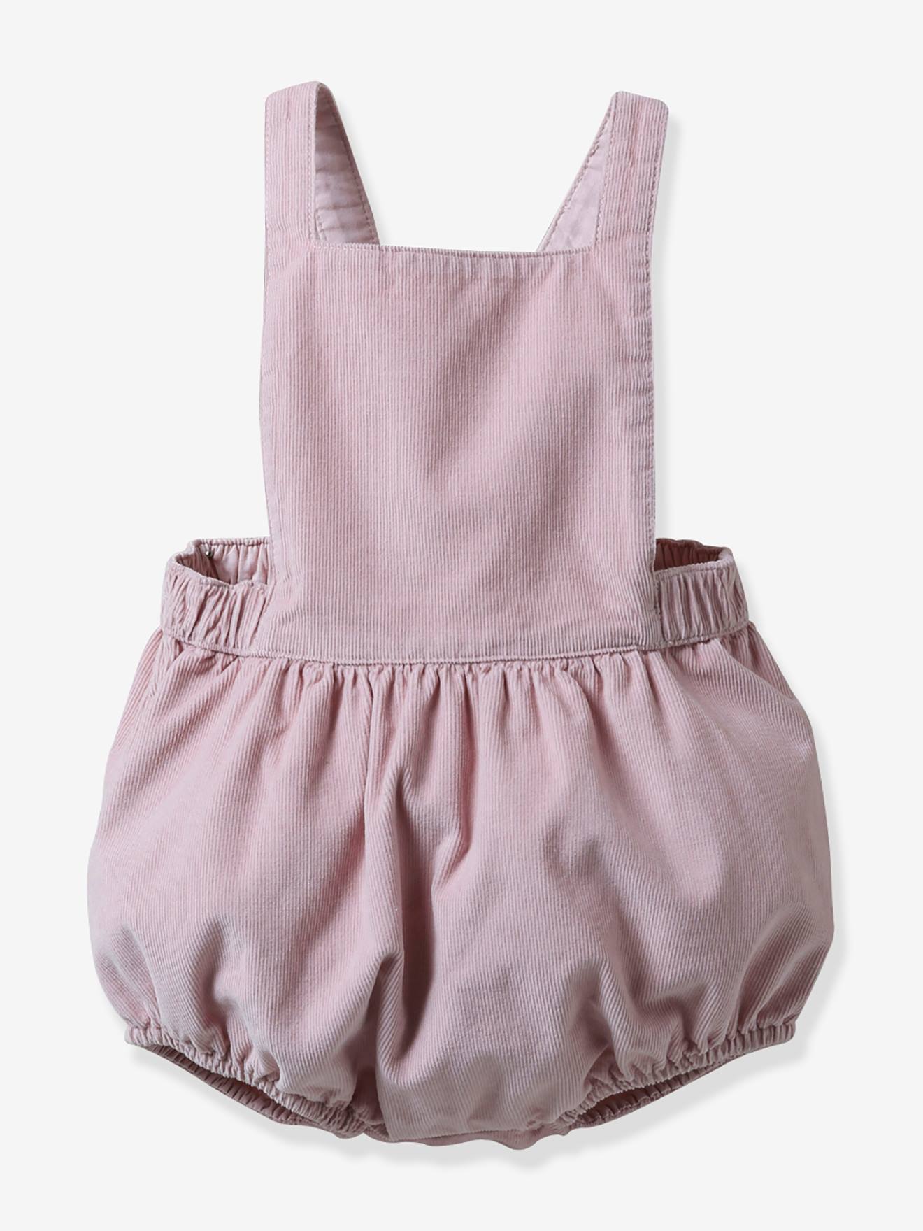 Combi salopette bébé velours CYRILLUS rose