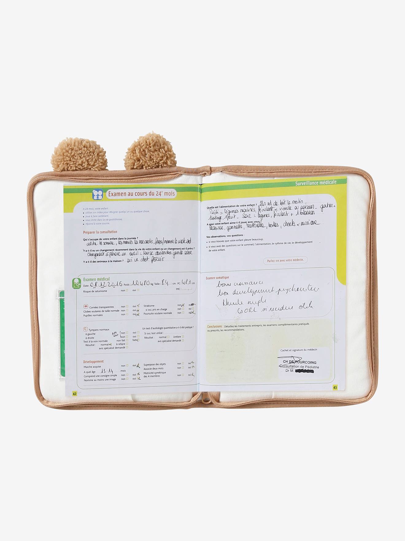 Protège carnet de santé sherpa ourson (Vertbaudet) - Image 2