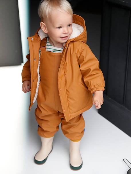 Vertbaudet - Manteau et pantalon de pluie bébé caramel