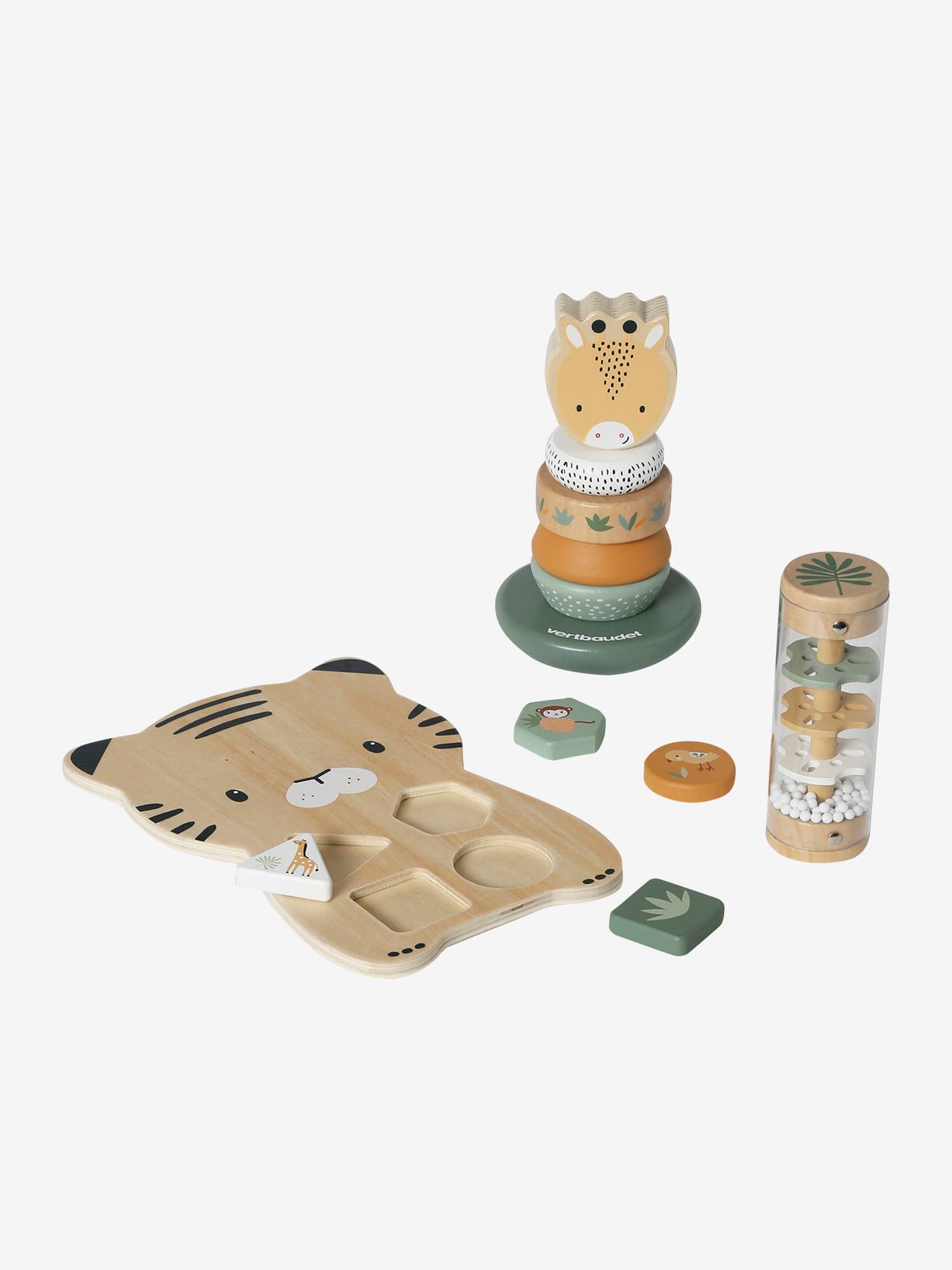 Coffret 3 jeux d'éveil TANZANIE en bois FSC® jaune (Vertbaudet) - Image 2