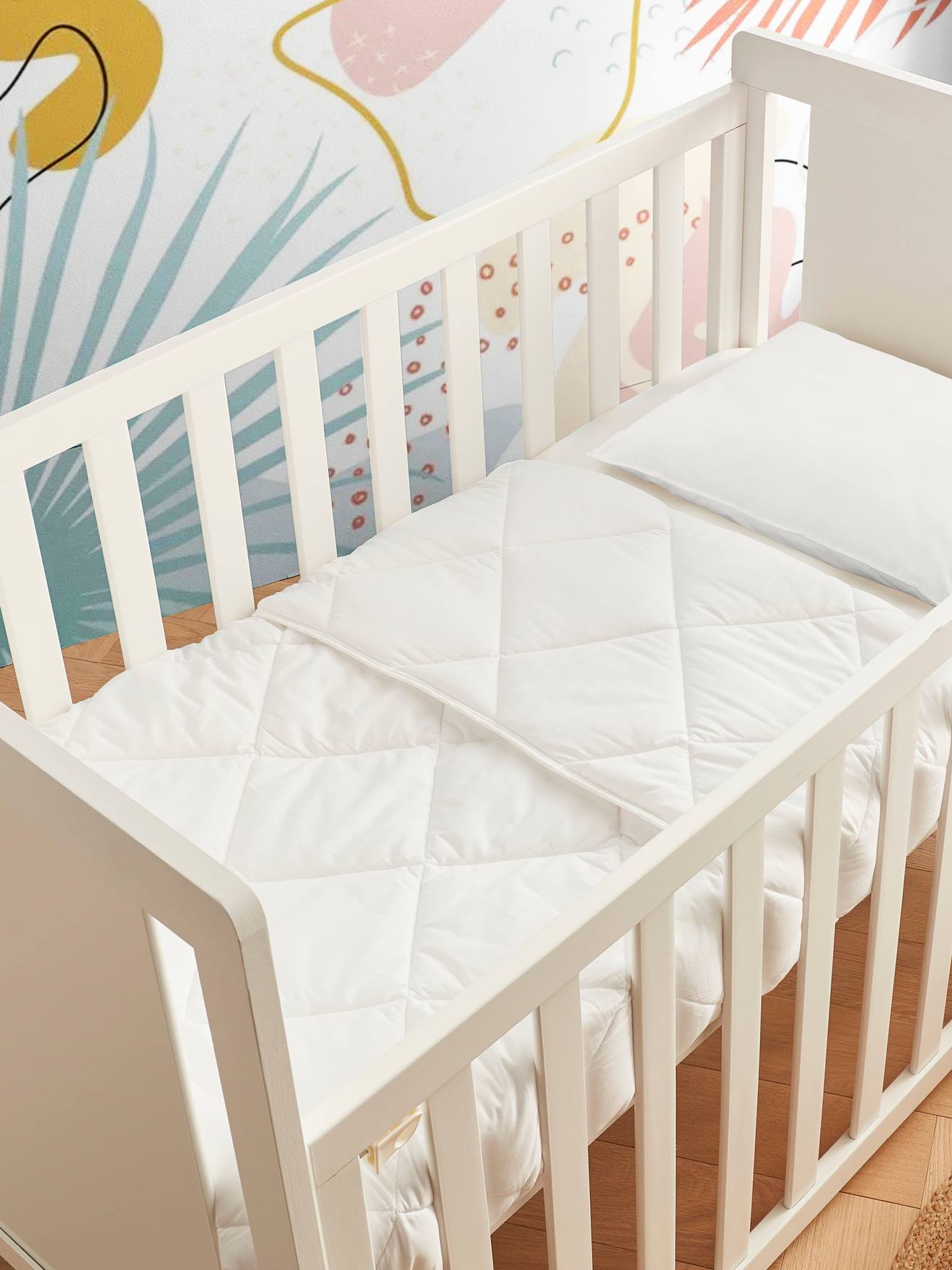 Pack couette + oreiller bébé bio* blanc