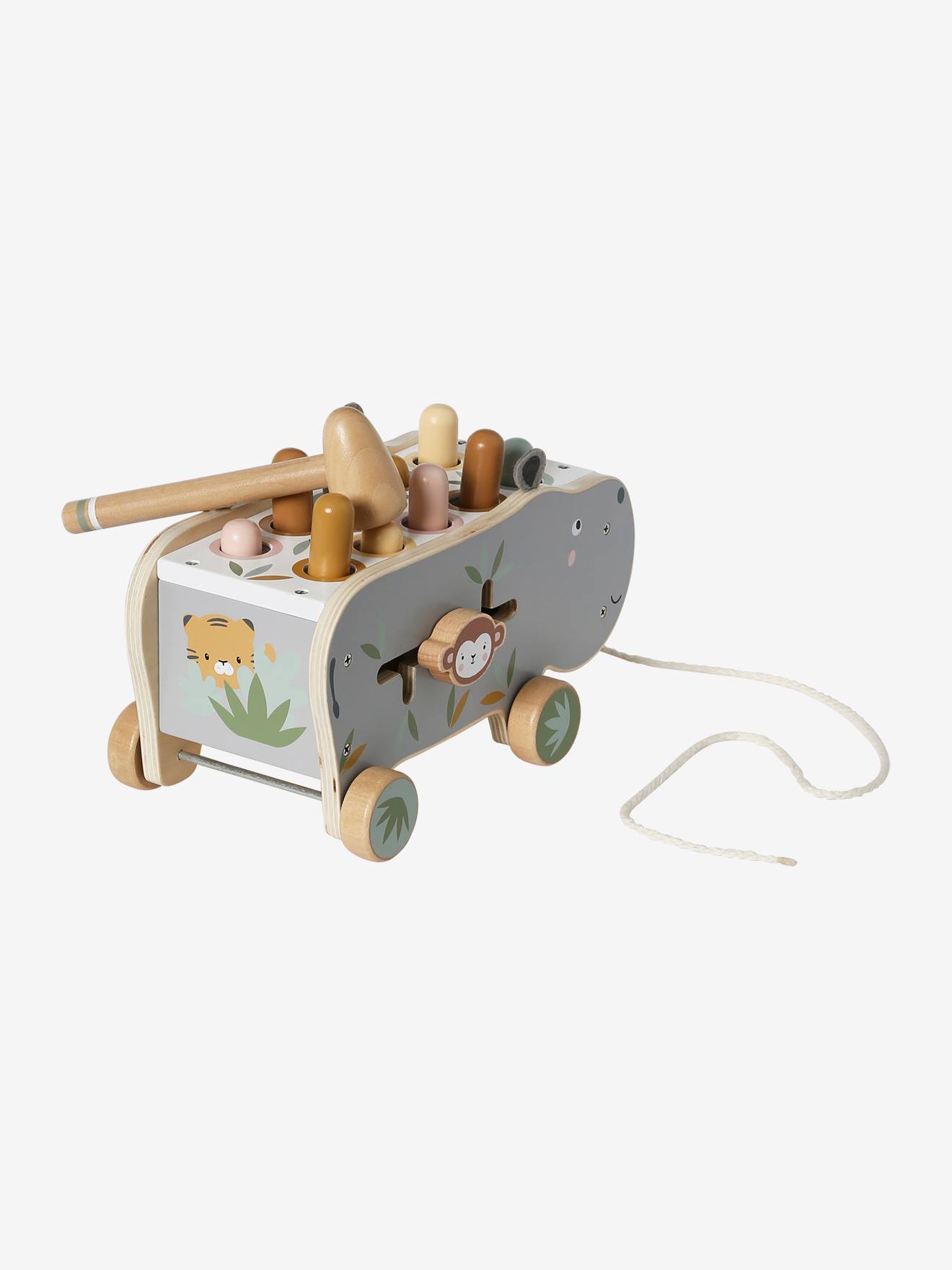 Hippopotame à tirer en bois FSC® gris (Vertbaudet) - Image 2