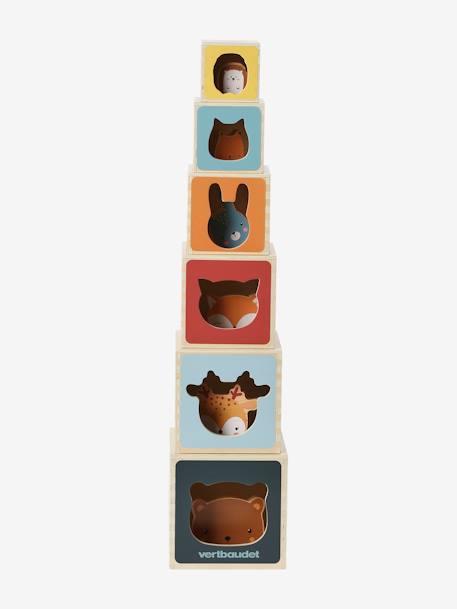 Tour de cubes avec formes à encastrer en bois FSC® Croque la vie+Les amis de la forêt+Tanzanie 8 - vertbaudet enfant 