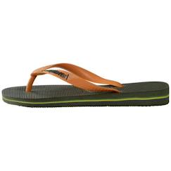 Chaussures-Tongs Enfant - Havaianas - Brasil Logo - Vert - Surface douce et moelleuse - Caoutchouc naturel