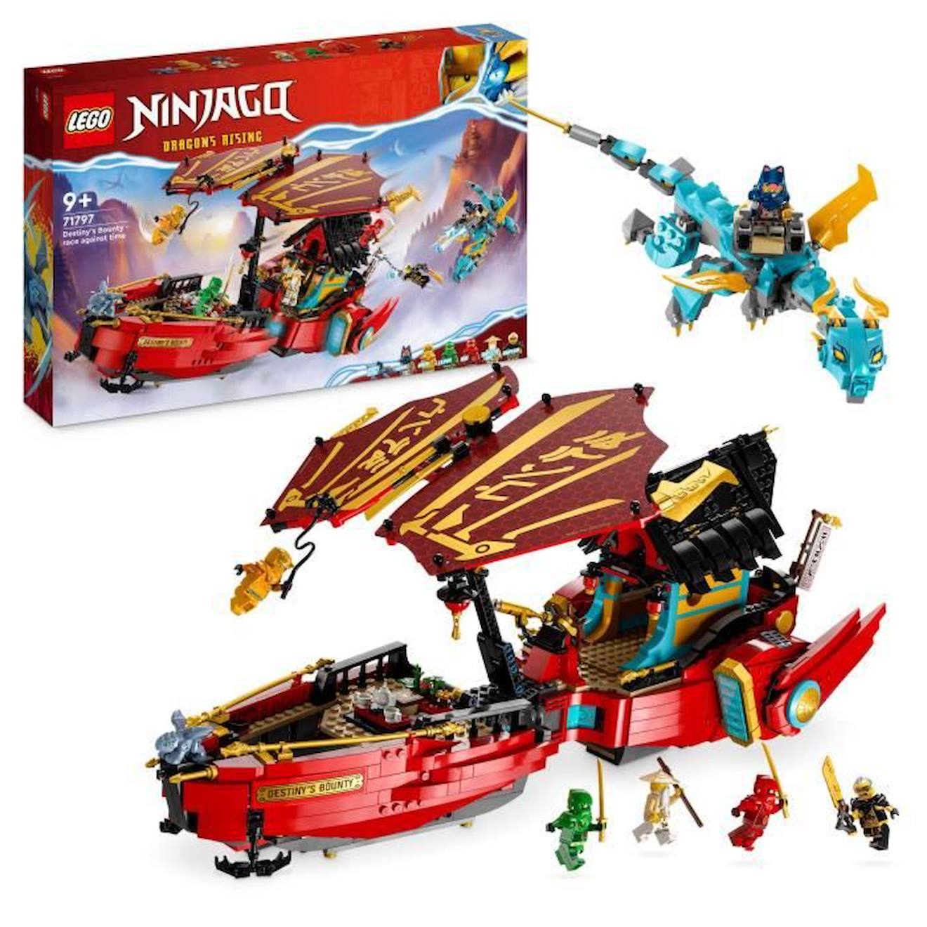 Lego® Ninjago 71797 Le Qg Des Ninjas - La Course Contre La Montre, Jouet Avec 2 Figurines Dragon Rou