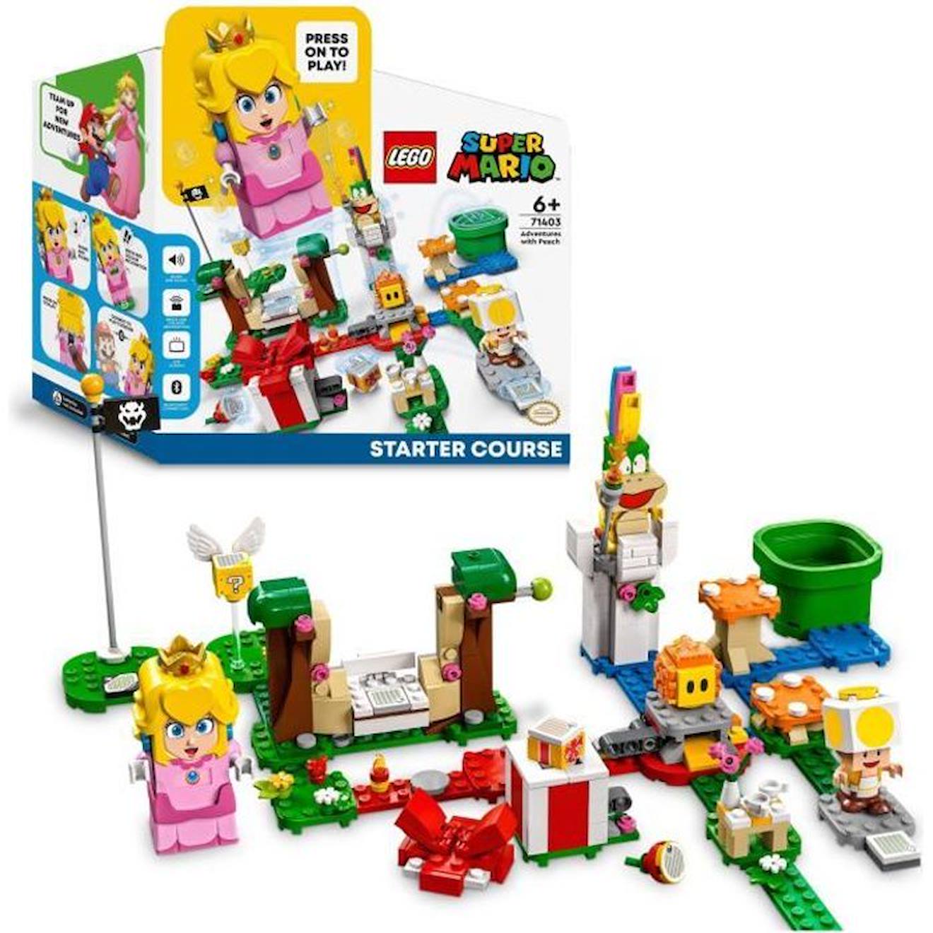 Lego 71403 Super Mario Pack De Démarrage Les Aventures De Peach, Jouet Lemmy, Figurine Interactive T