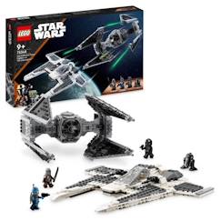 Jouet-Jeux d'imagination-LEGO Star Wars 75348 Le Chasseur Fang Mandalorien Contre le TIE Interceptor, Jouet de Vaisseaux