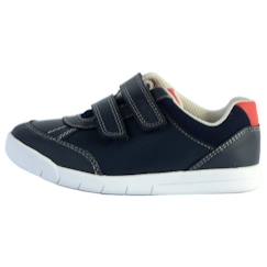 -Basket Enfant - Clarks - Emery Sky T - Cuir - Navy Leather - Fermeture à scratch