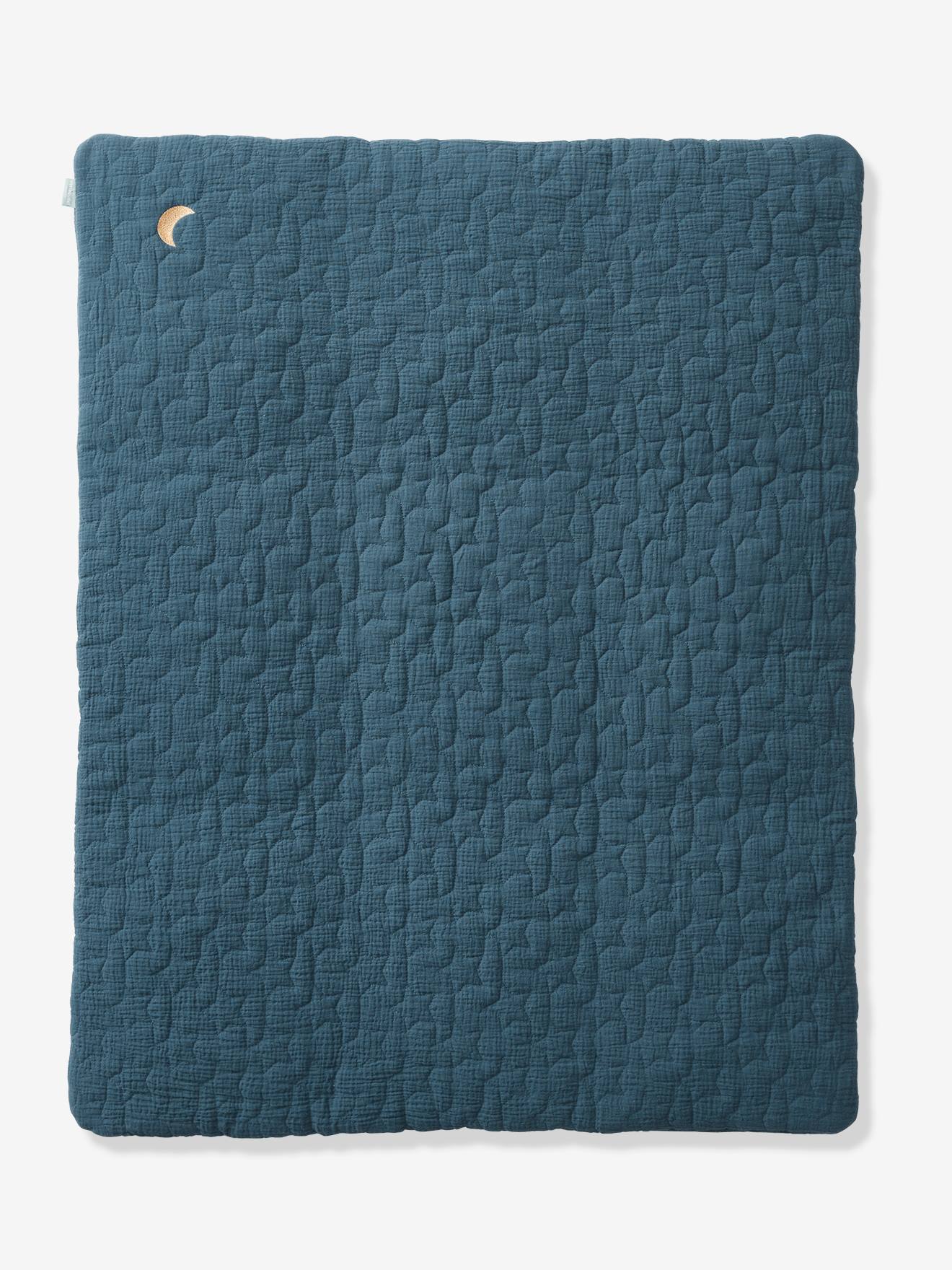 Tapis de sol / fond de parc en gaze de coton bio* FANCY bleu nuit (Vertbaudet) - Image 1