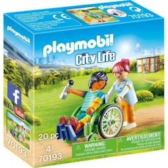 PLAYMOBIL - 70193 - City Life L'Hôpital - Patient en fauteuil roulant  - vertbaudet enfant