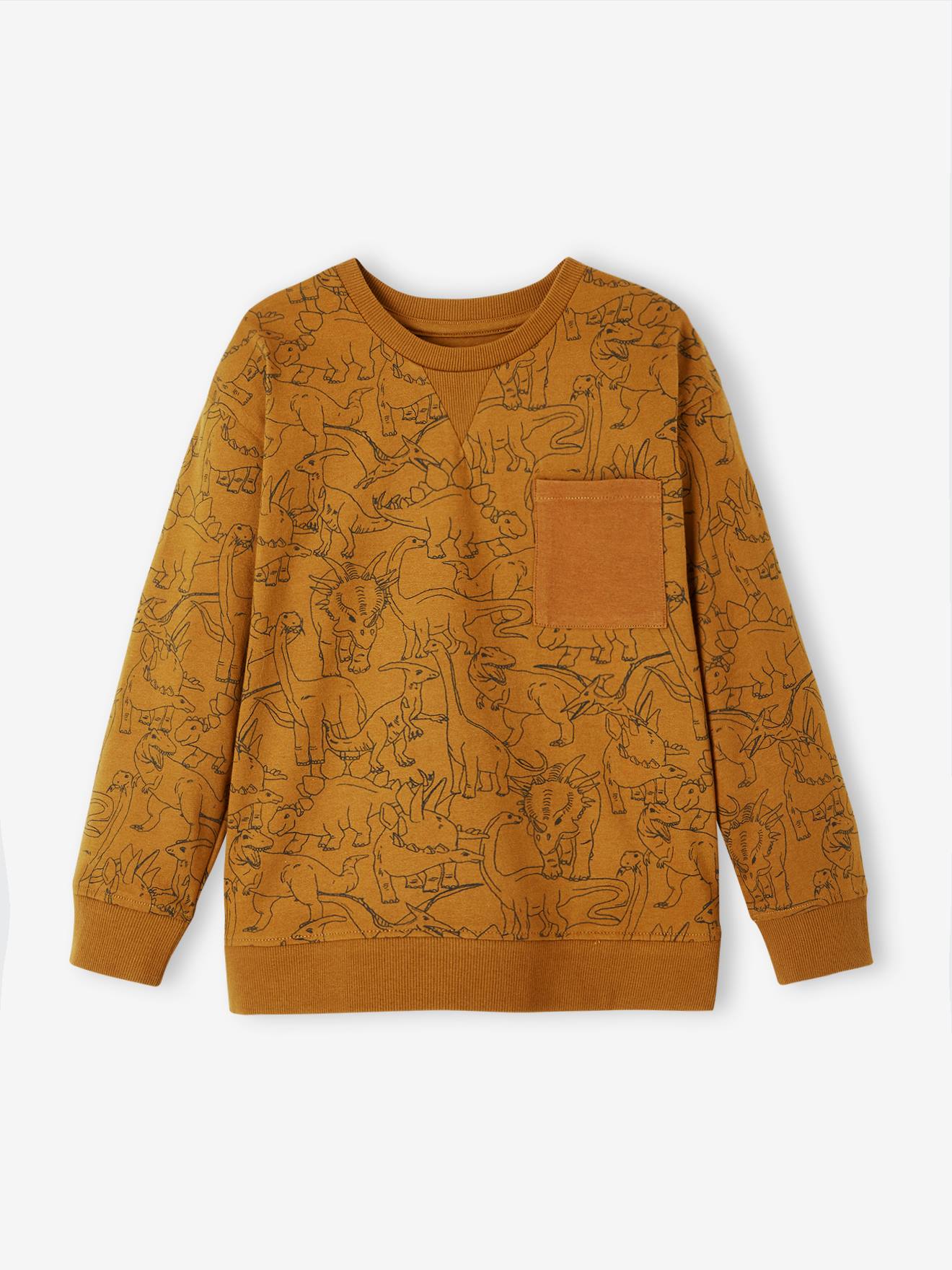 Tee-shirt esprit sweat imprimé garçon ocre