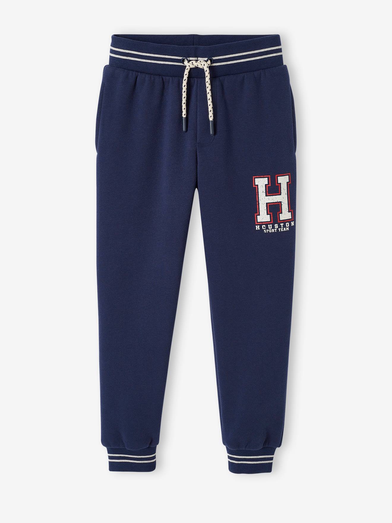 Pantalon jogging sport en molleton garçon. marine