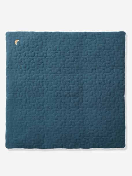 Vertbaudet - Tapis de sol / fond de parc en gaze de coton bio* FANCY bleu nuit