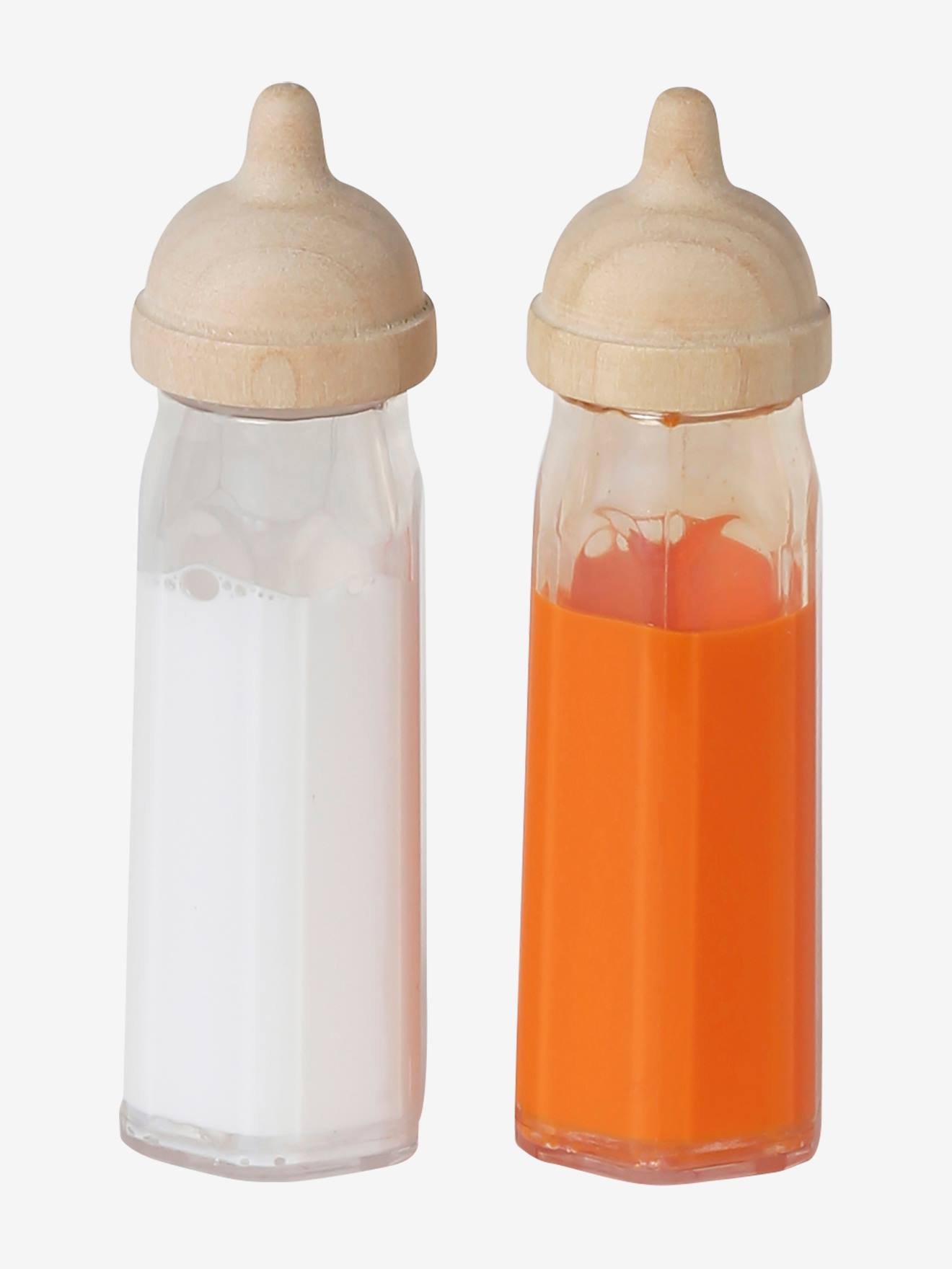Lot de 2 biberons magiques pour poupon en bois FSC® bois