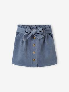 Jupe fille velours style paperbag  - vertbaudet enfant