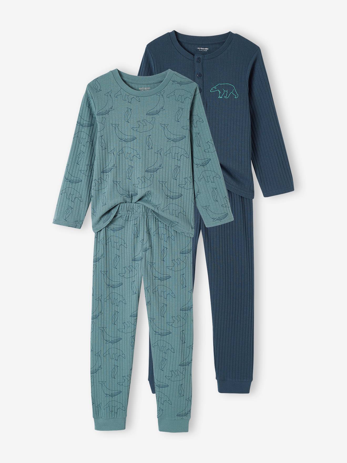 Lot de 2 pyjamas garon ours maille ctele vert meraude 30 €