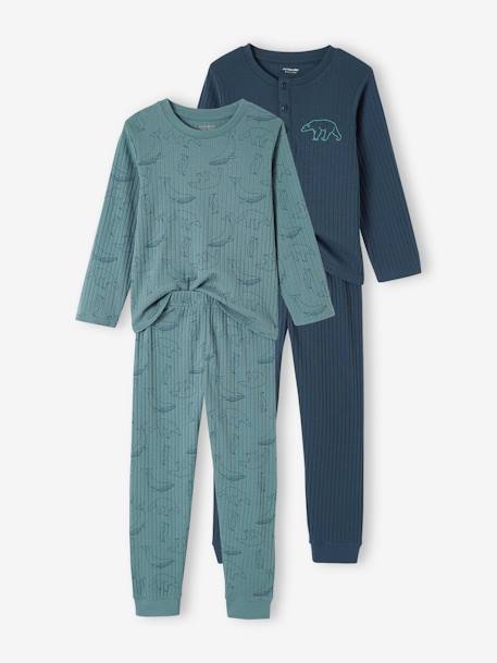 Garçon-Pyjama, surpyjama-Lot de 2 pyjamas "ours" garçon en maille côtelée
