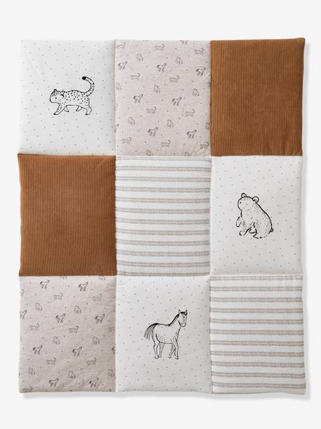 VERTBAUDET Tapis De Sol WILD SAHARA Écru/Sable 100x100 Cm - Tapis Éveil Bébé Matelassé