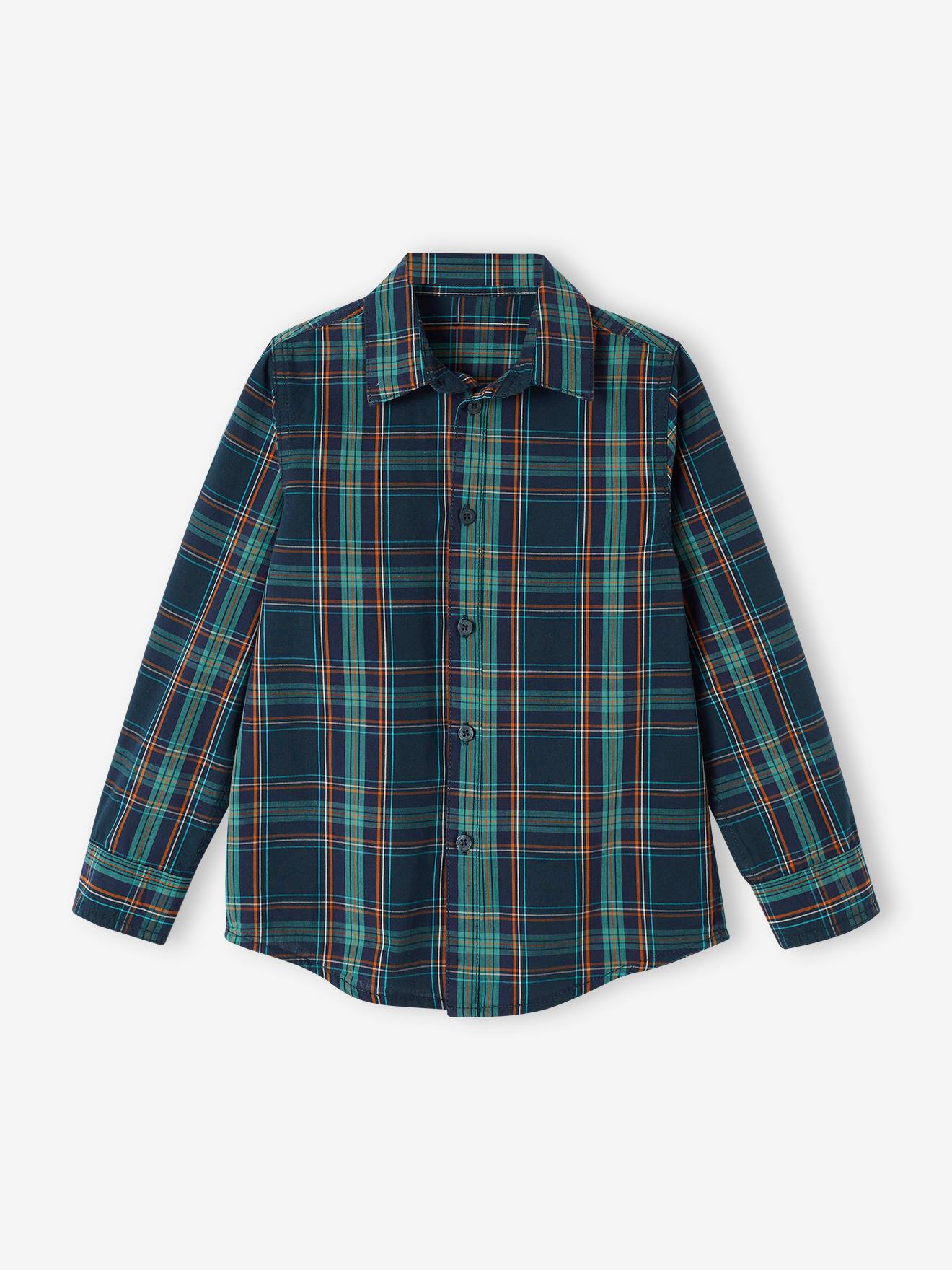 Chemise à carreaux garçon vert sapin